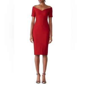 Cinq à Sept Crimson Birch Sheath Dress